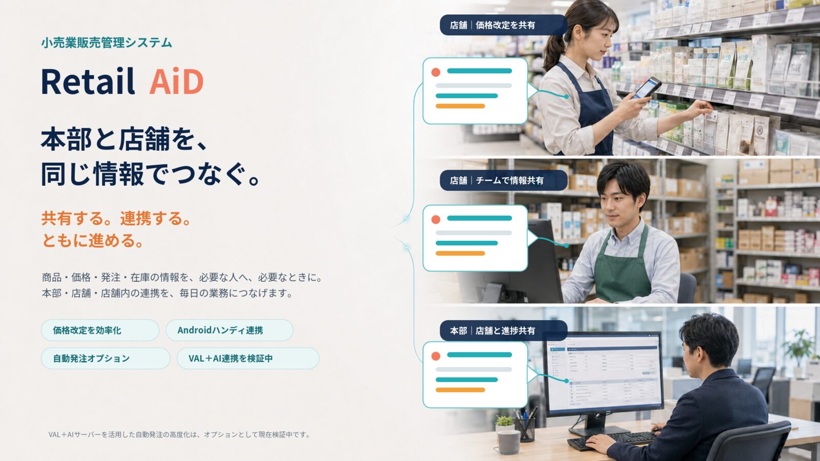 Retail AiD 小売業販売管理システム｜本部と店舗を同じ情報でつなぐ